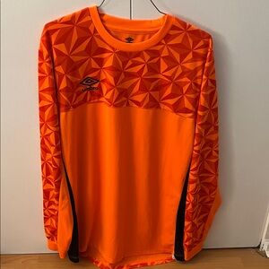 Umbro Bright Orange Patterned Long Sleeve Top